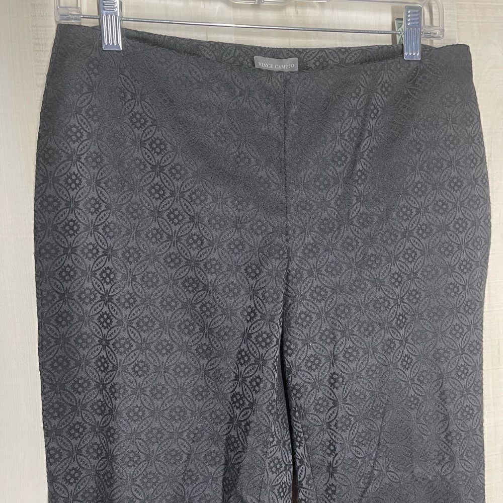 Vince Camuto black patterned pants slacks, size 4